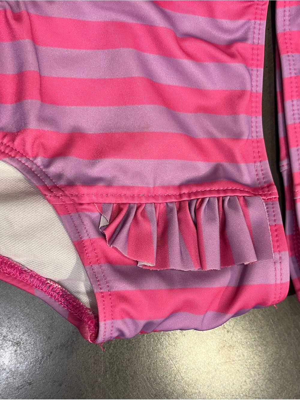 Cat & Jack Pink Striped Ruffle Two-Piece Swim Set - Picture 2 of 6